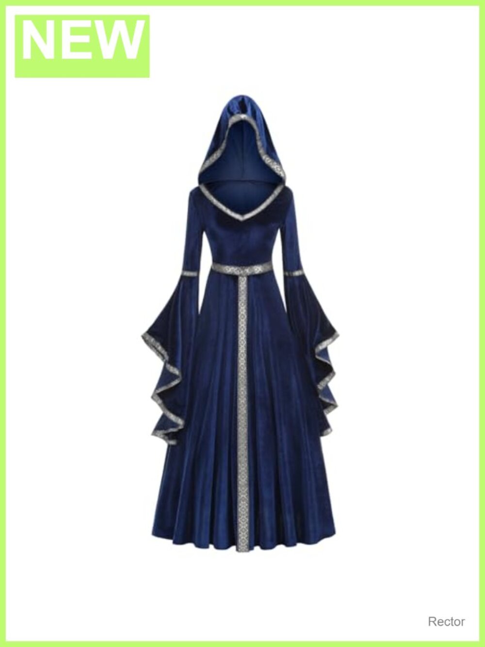 Medieval Renaissance Princess Costume Long Sleeve Hooded Dress
